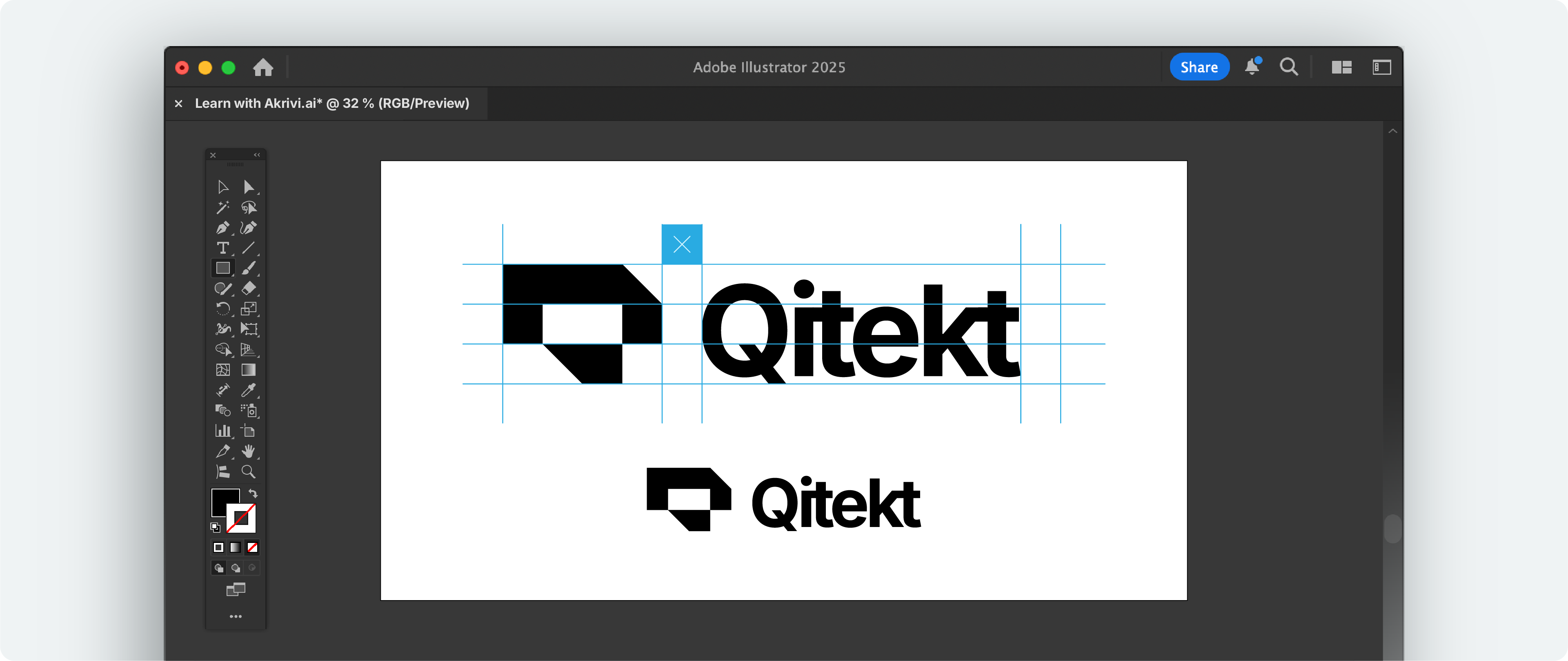 Different logo lockup variations aligned using a subtle lockup grid for consistent spacing.