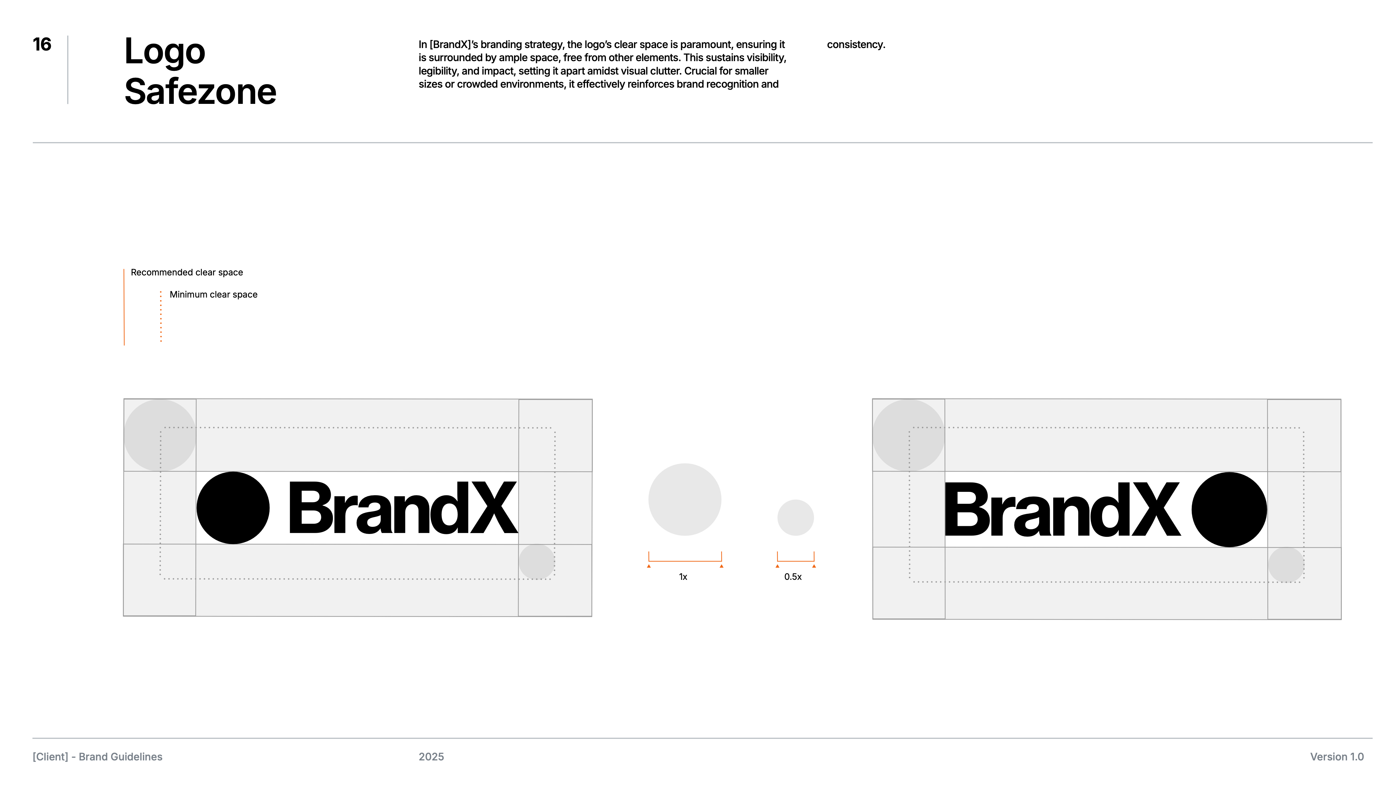 Logo Clearspace Grid System for Brand Guidelines