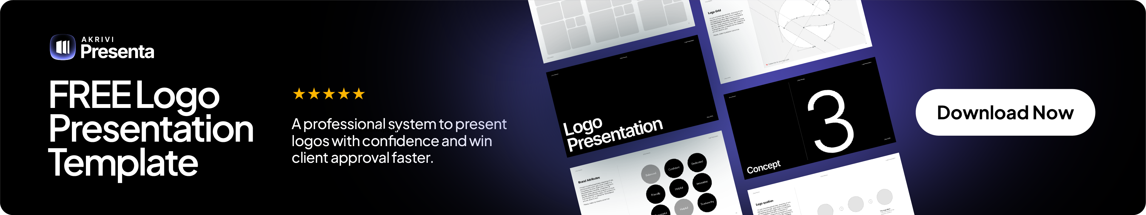 Promotional banner for Logo Presentation template download