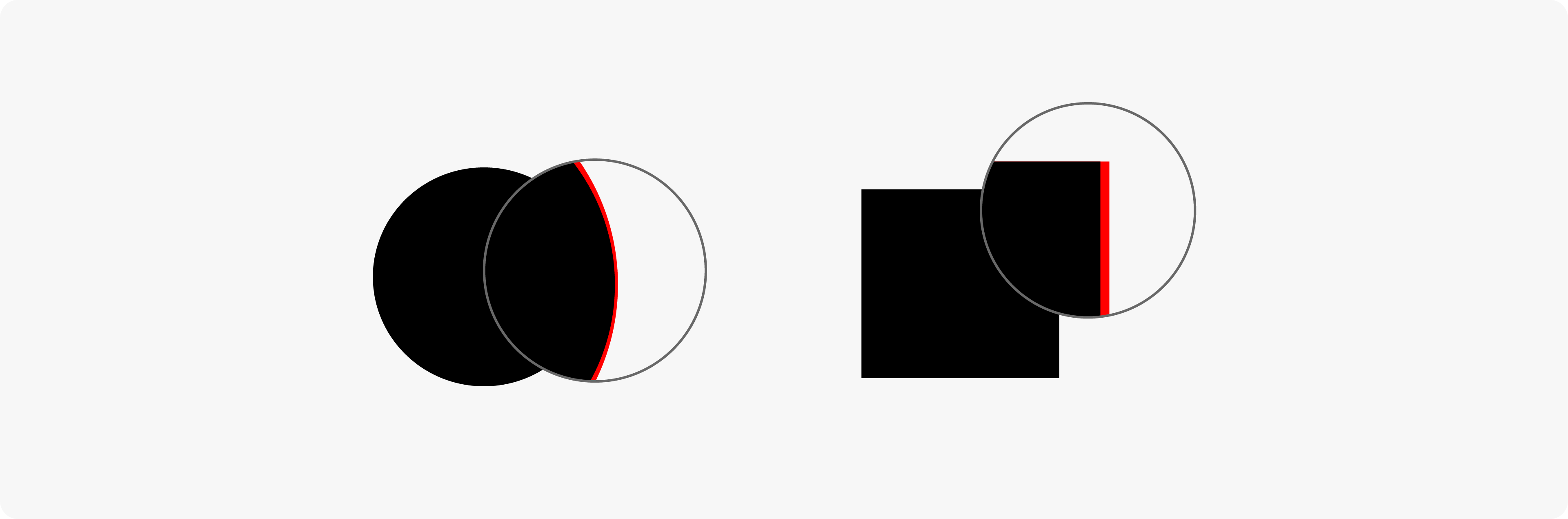 A diagram showing the logo mistake of 'bad crossings,' where two shapes overlap imperfectly, creating an unprofessional look.