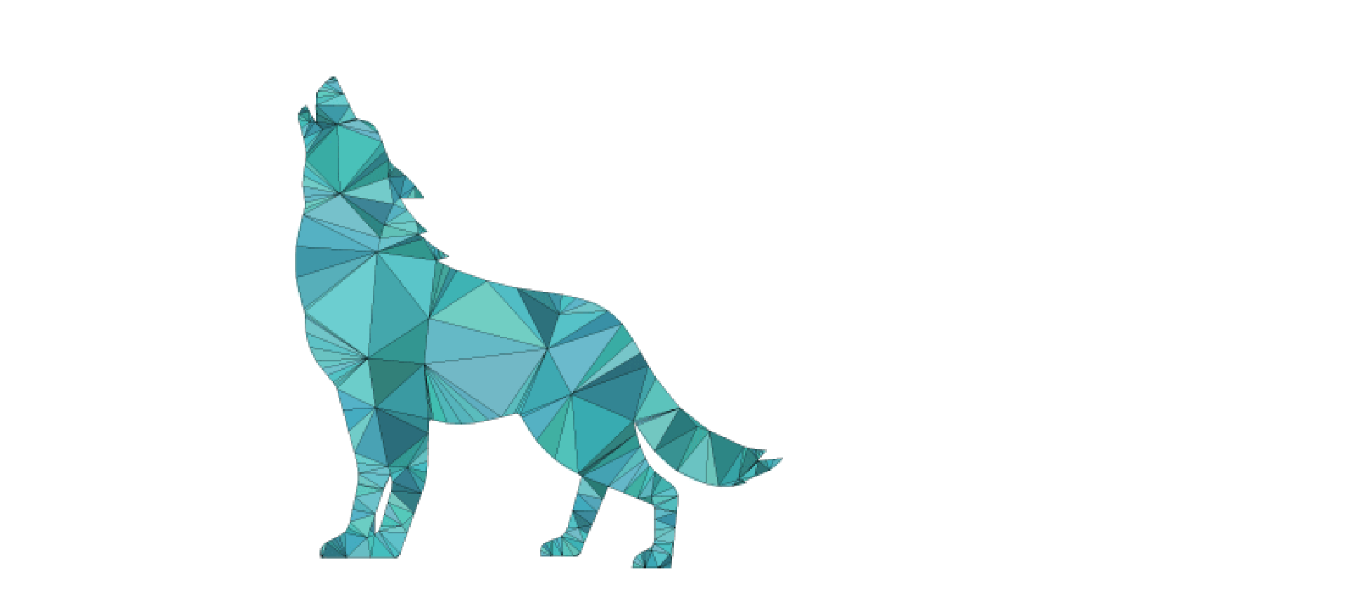 A wolf graphic made in a low-poly style using the Triangulator Pro script for Adobe Illustrator.