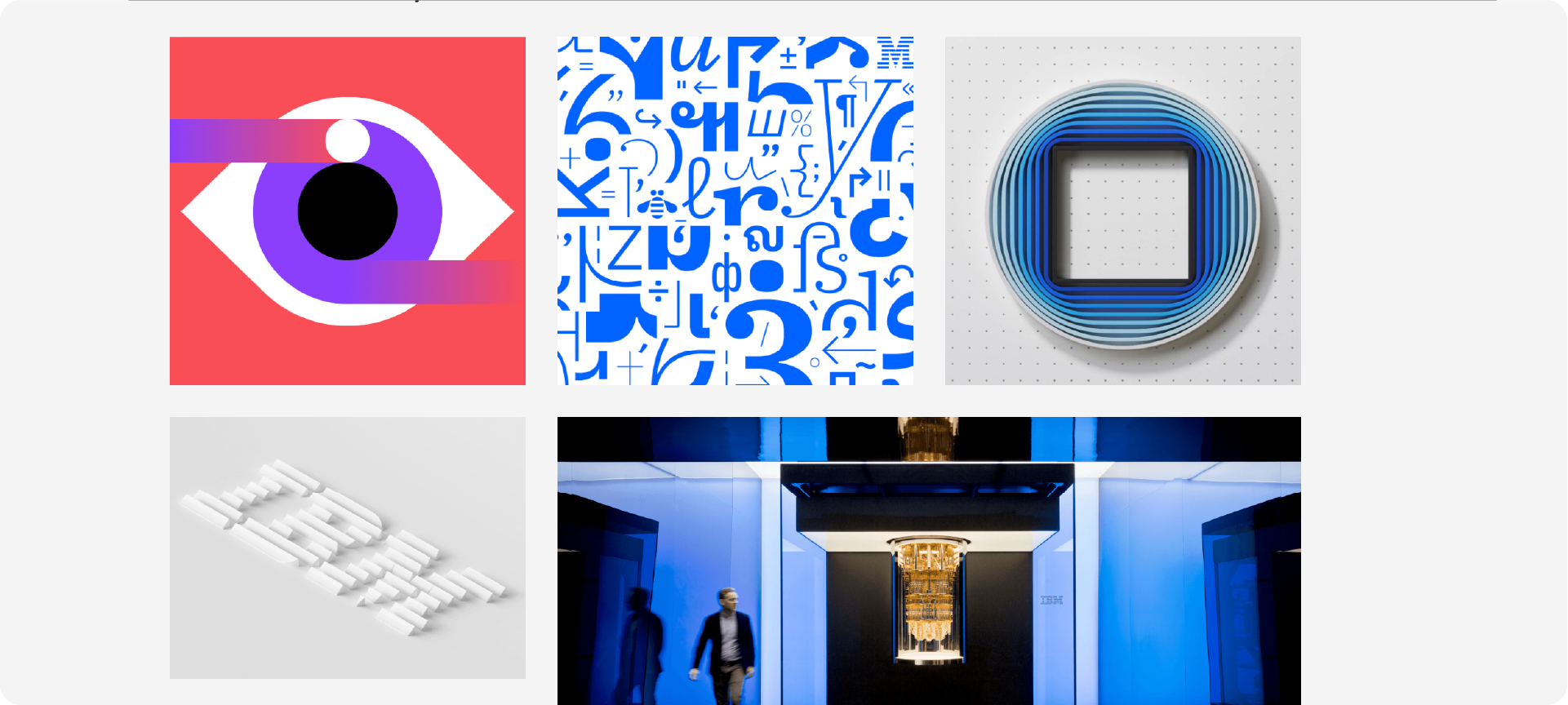 The IBM Design Language website showing examples of their logo and typography guidelines.