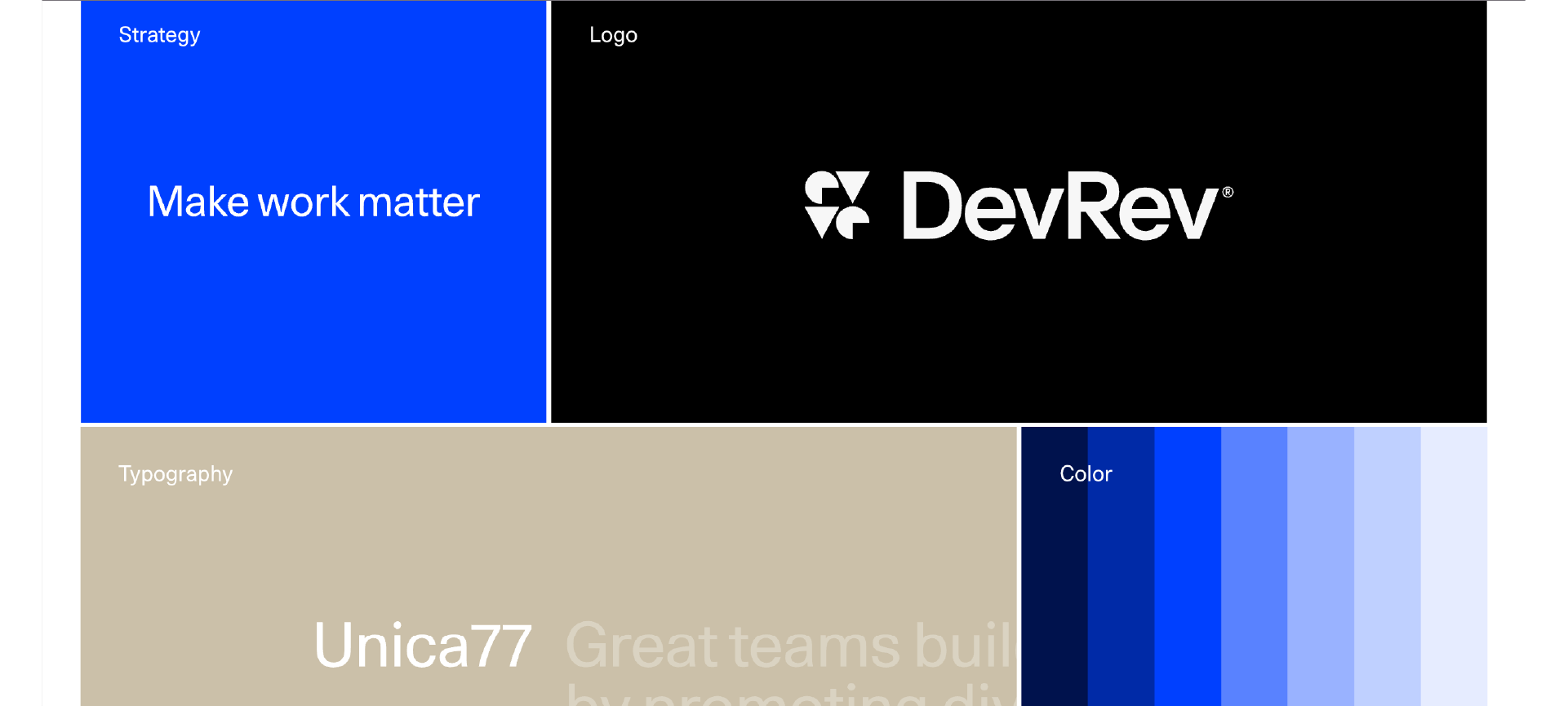 The clean, single-page website for the DevRev brand guidelines.
