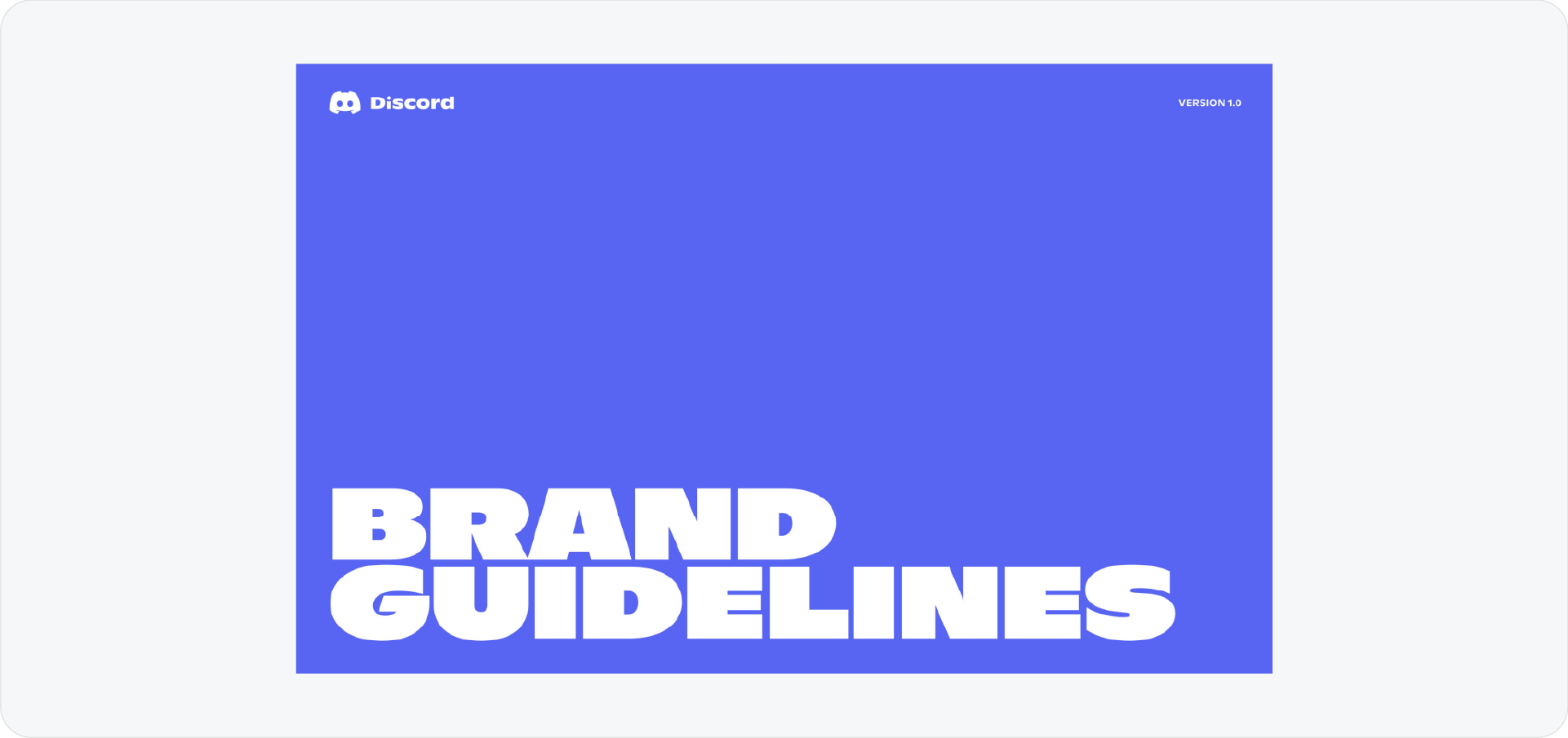 Discord brand guidelines cover showing the Clyde mascot and playful colors.