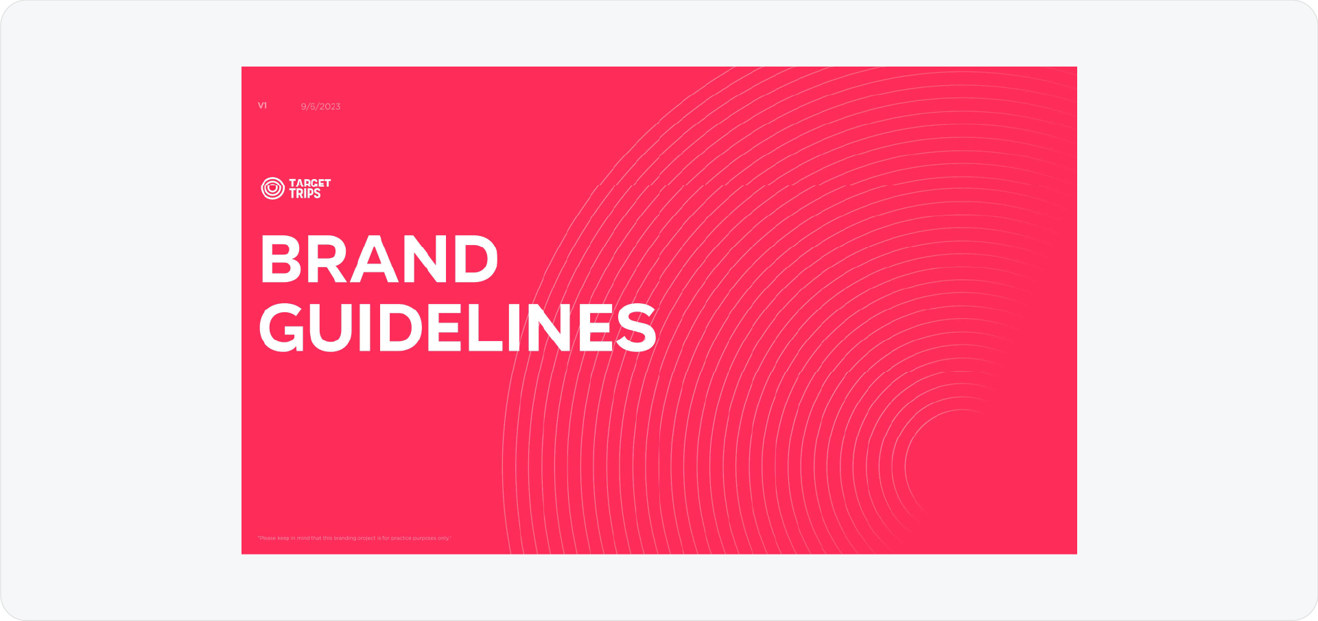 Target Trips brand guidelines cover displaying the sub-brand campaign identity.