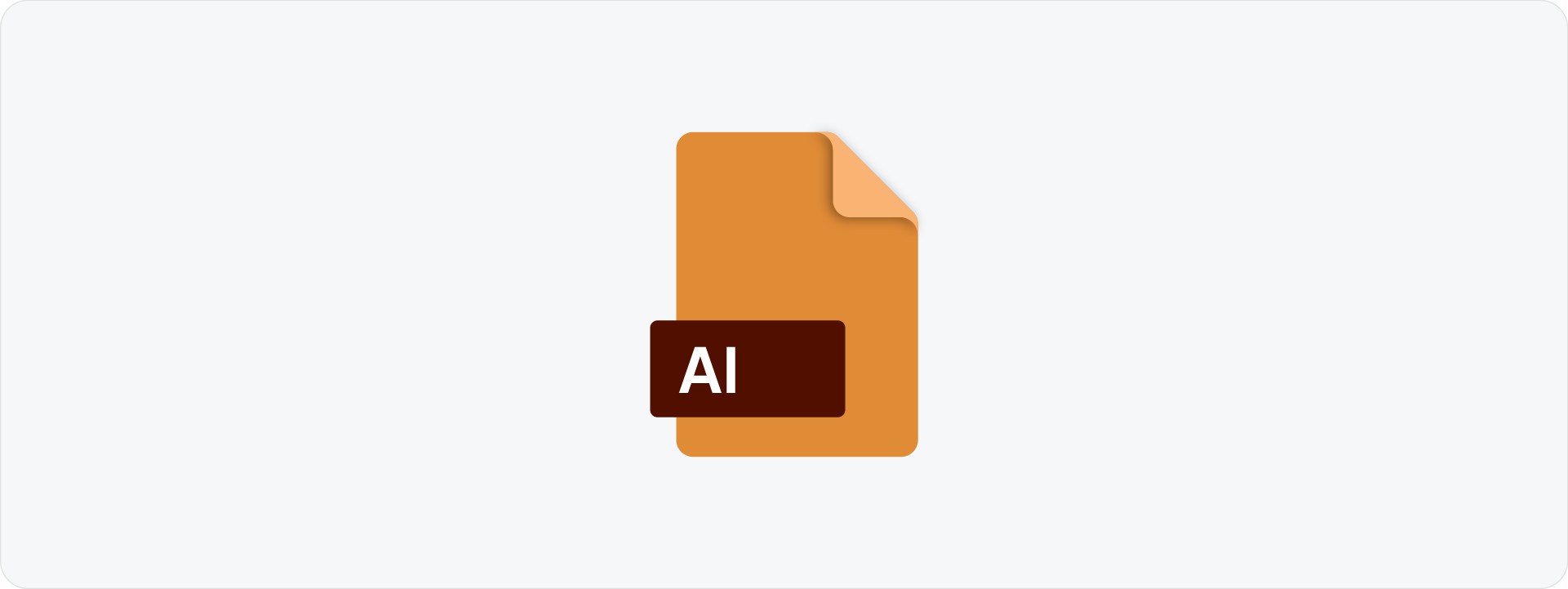 An orange Adobe Illustrator (AI) file icon representing the master source file for a logo.