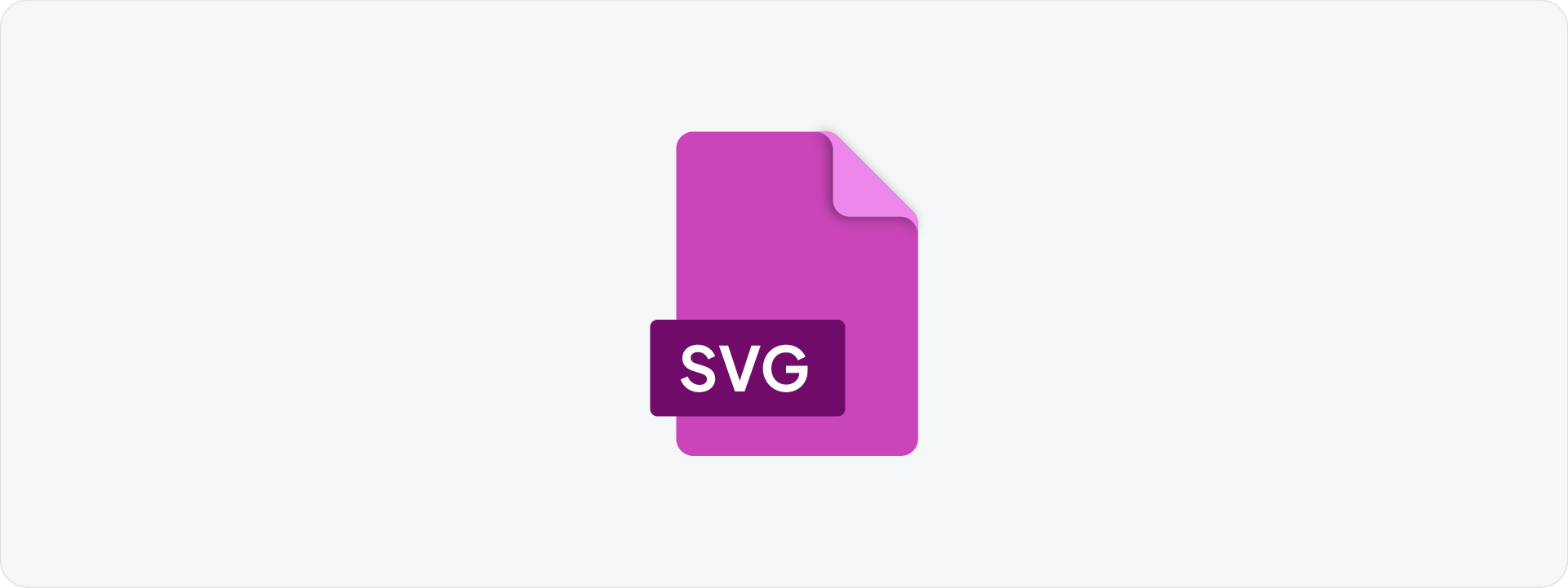 A magenta Scalable Vector Graphics (SVG) file icon, the industry standard for high-quality, scalable graphics on websites and digital platforms.