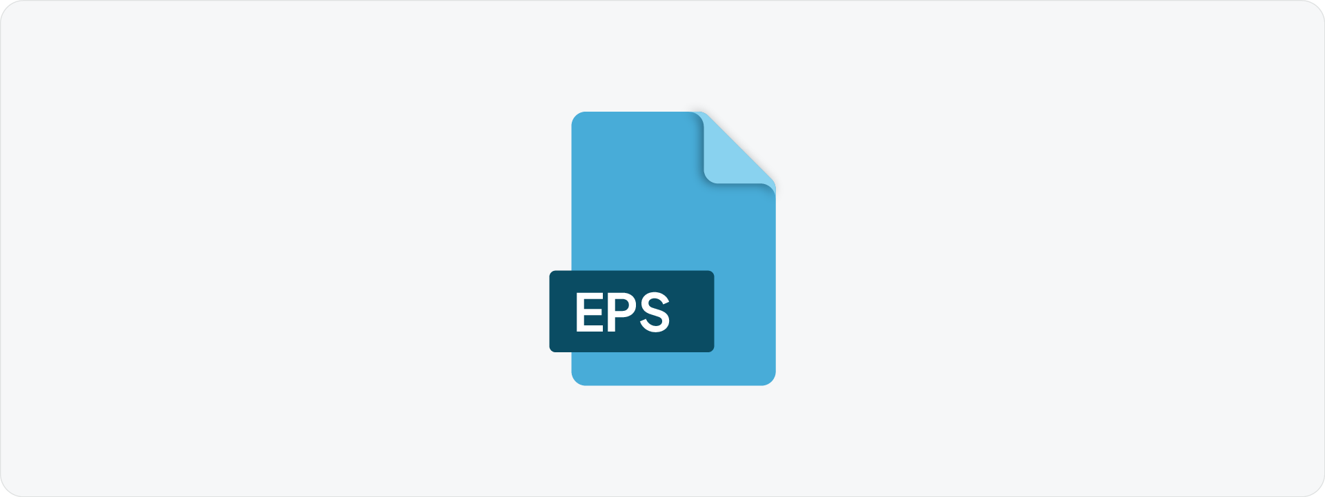 A blue Encapsulated PostScript (EPS) file icon, which is a standard vector format for professional print production.