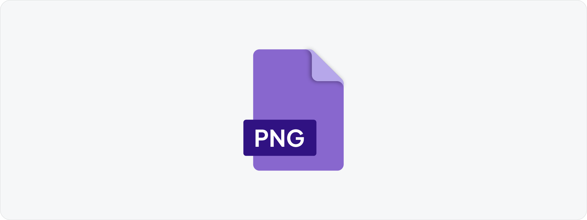 A purple Portable Network Graphics (PNG) file icon, used for raster images that require background transparency.