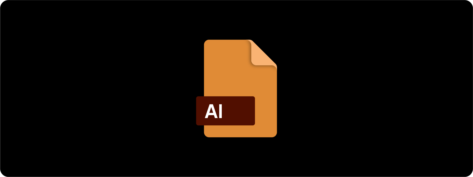 An orange Adobe Illustrator (AI) file icon representing the master source file for a logo.
