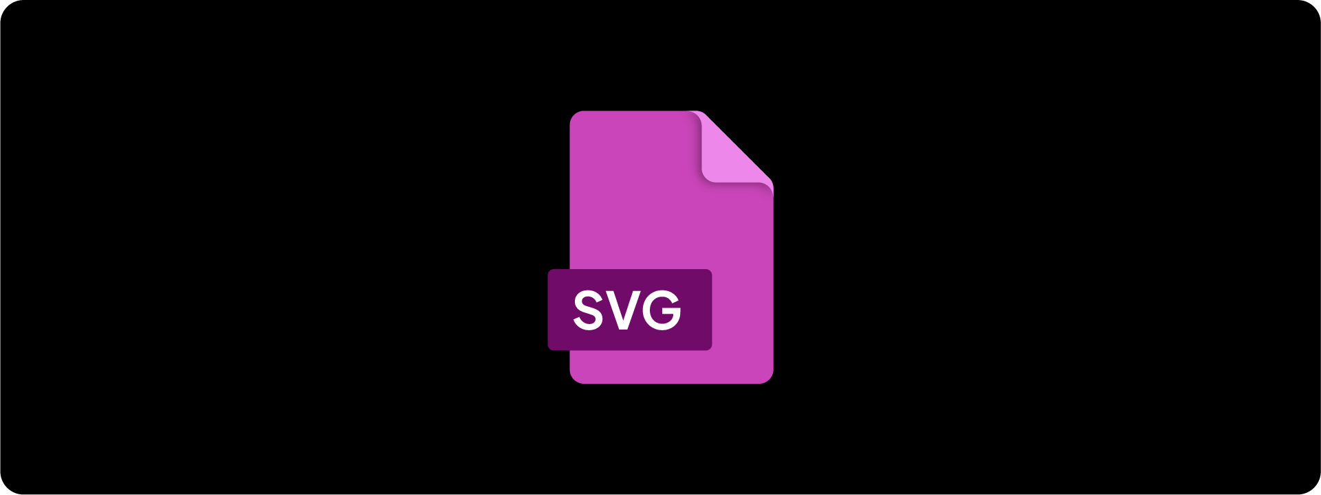 A magenta Scalable Vector Graphics (SVG) file icon, the industry standard for high-quality, scalable graphics on websites and digital platforms.