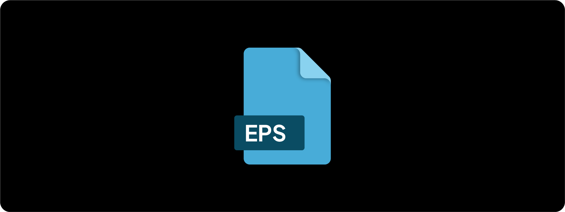 A blue Encapsulated PostScript (EPS) file icon, which is a standard vector format for professional print production.