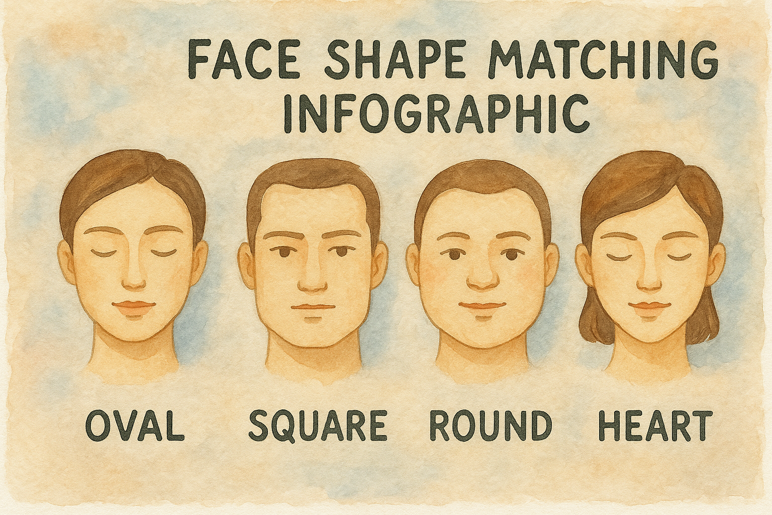 Illustration of different face shapes