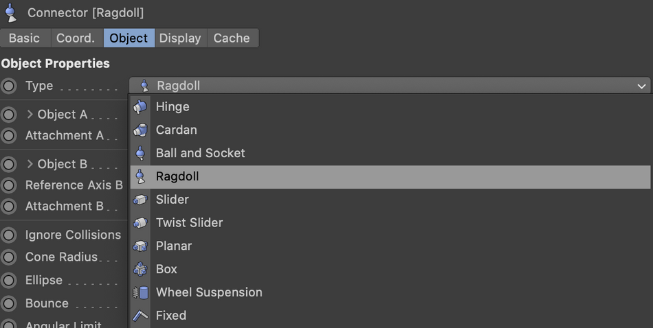 Connector Options in Cinema 4D Ragdoll.png