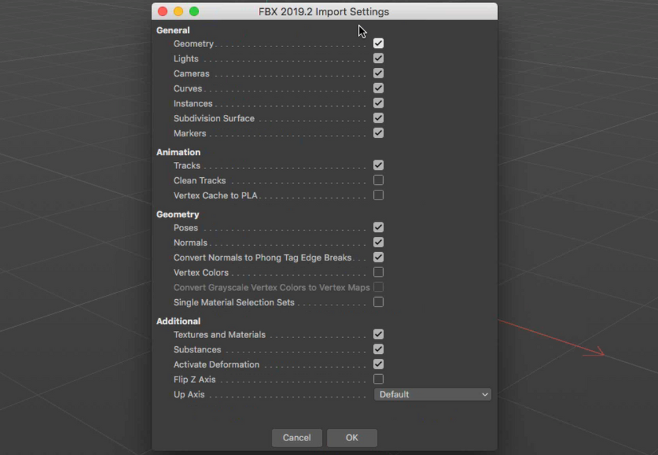 FBX Import options cinema 4D.png