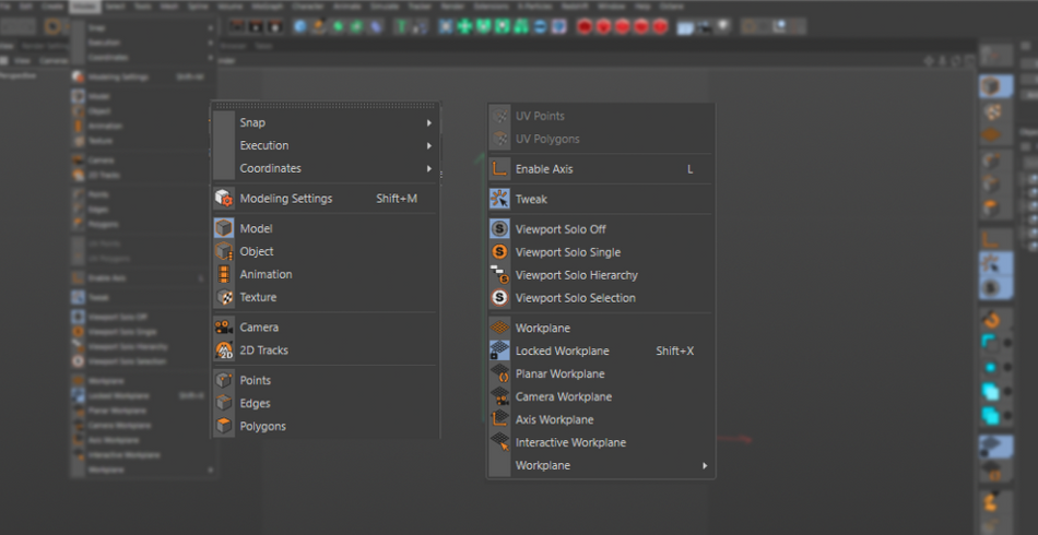 A Guide to Cinema 4D Menus - Modes