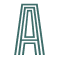 Stylized capital letter A logo formed by blue lines with angled and vertical segments.