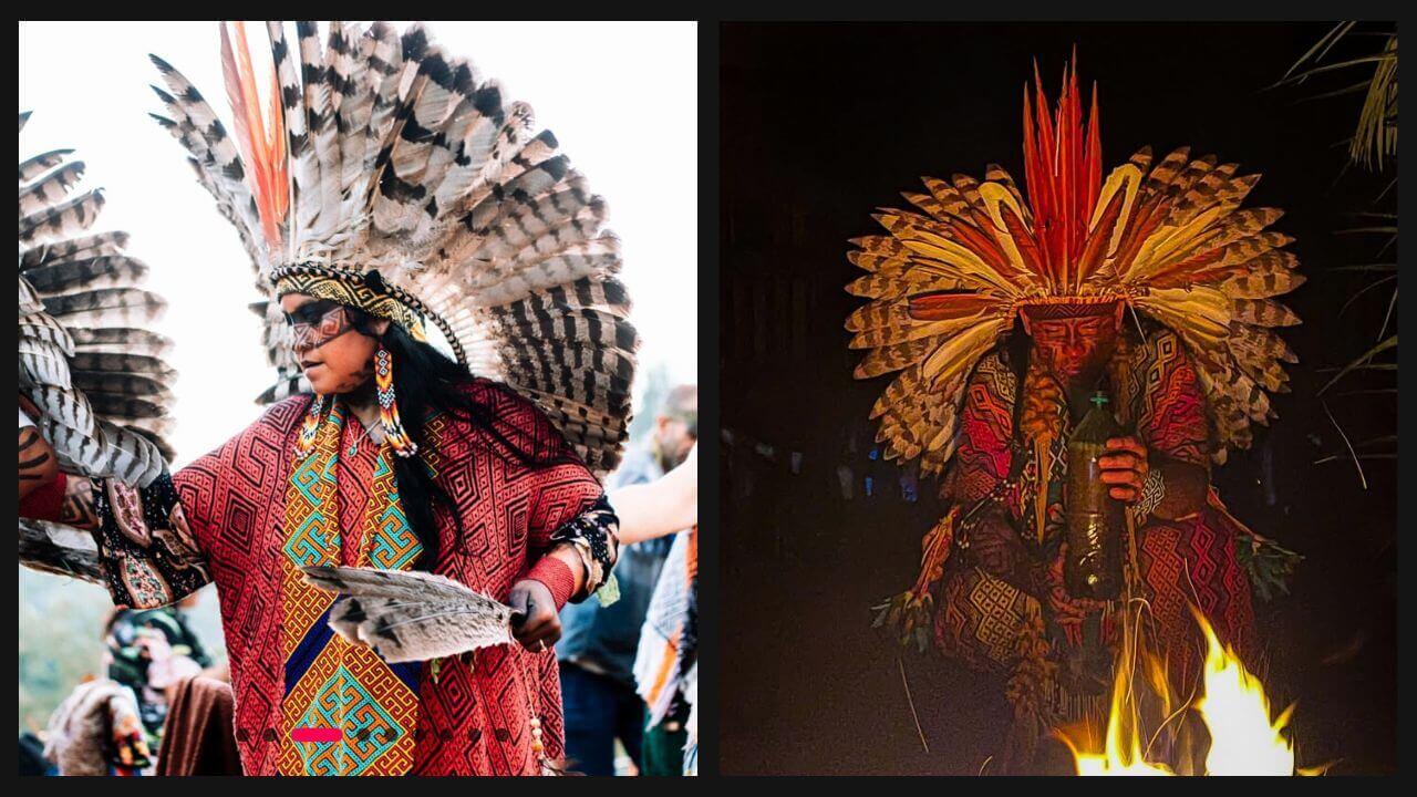 Huni Kuin Leaders during an ayahuasca ceremony