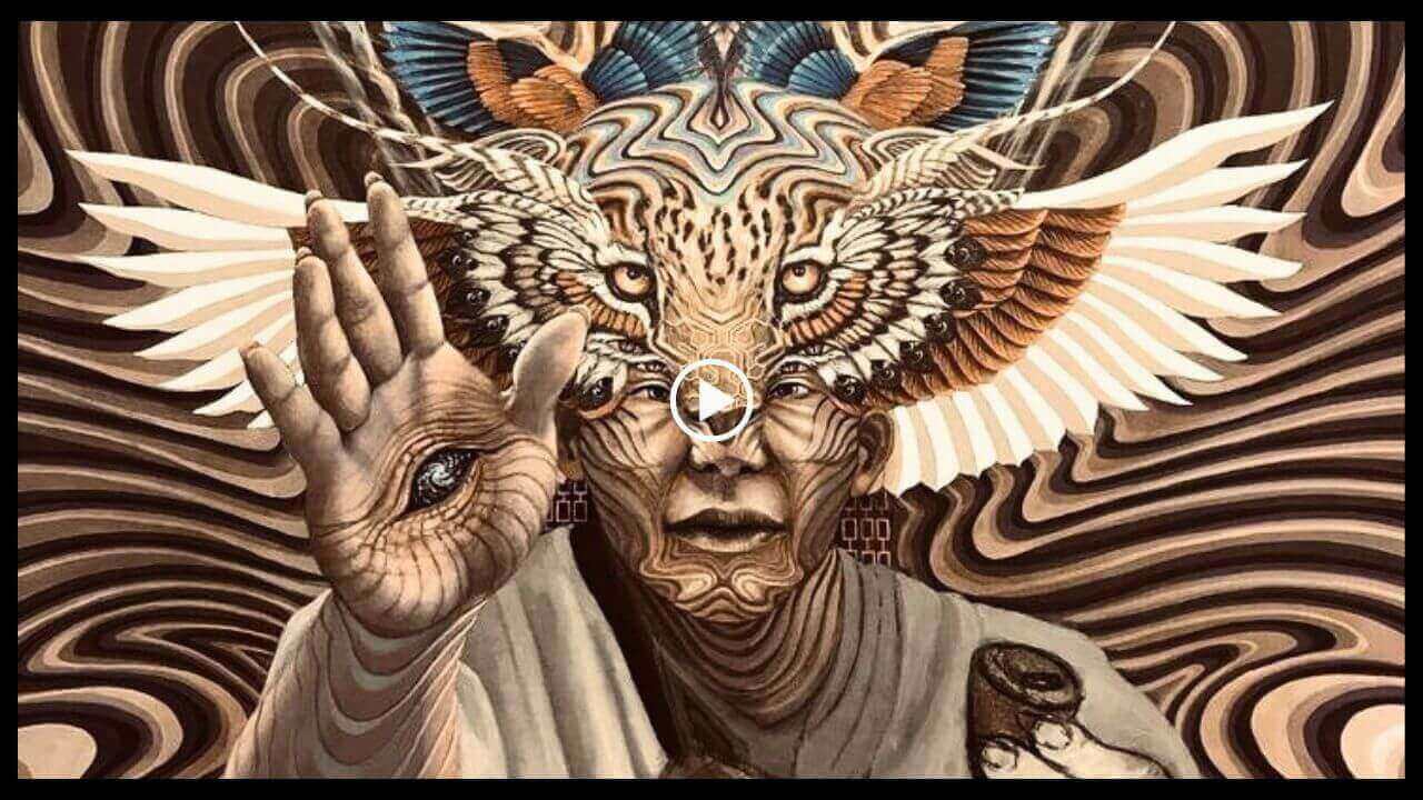 Shaman showing the way in an ayahiasca ceremony.