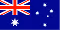 Flag of Australia featuring the Union Jack and white stars on a blue field.