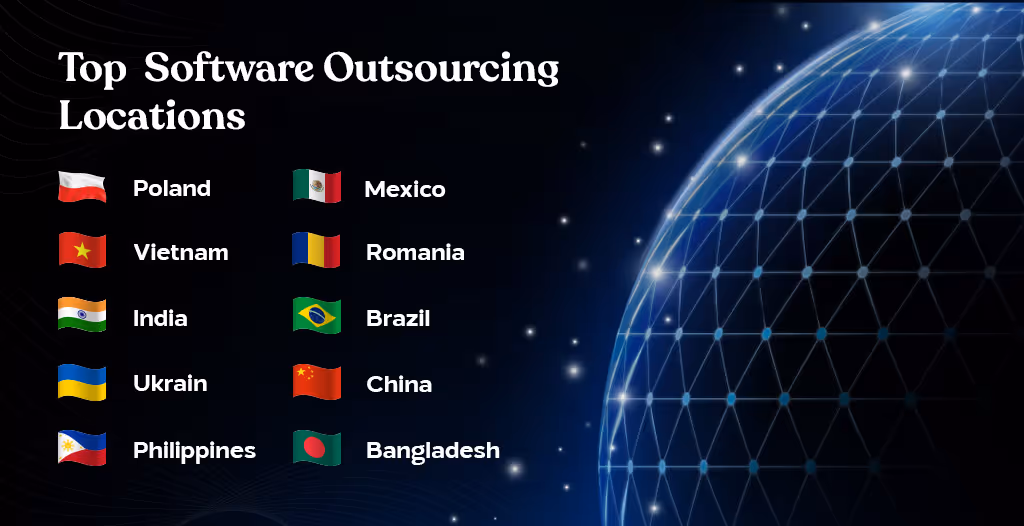 Top offshore and nearshore software outsourcing destinations