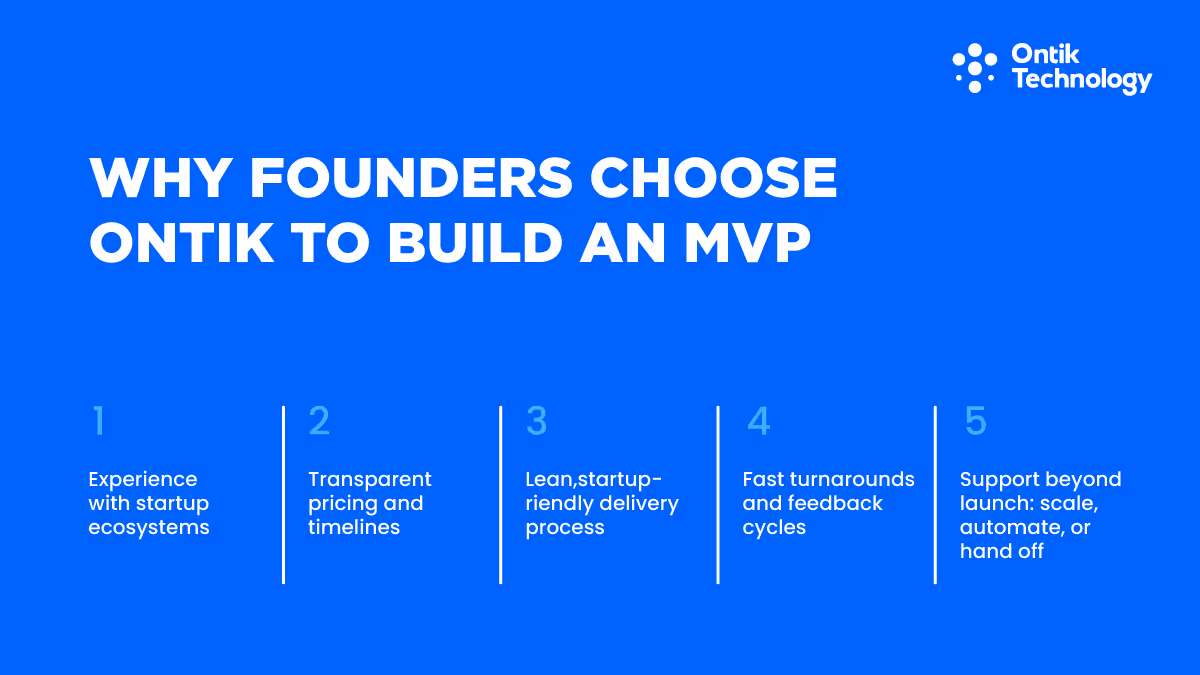 Why Founders Choose Ontik To Build an MVP Product
