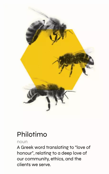 Philotimo, one of Softserve Digital Development's core values. A Greek word relating to the love of community.