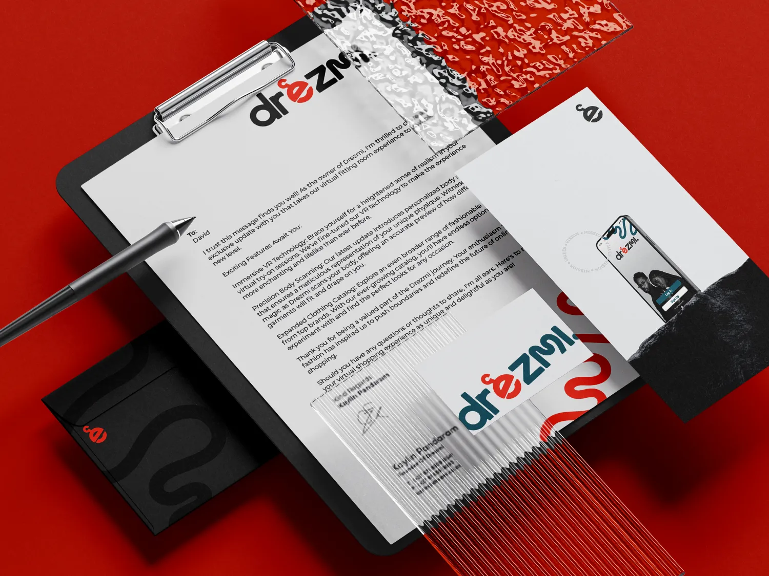 Drezmi's corporate identity and branding, created by Softserve