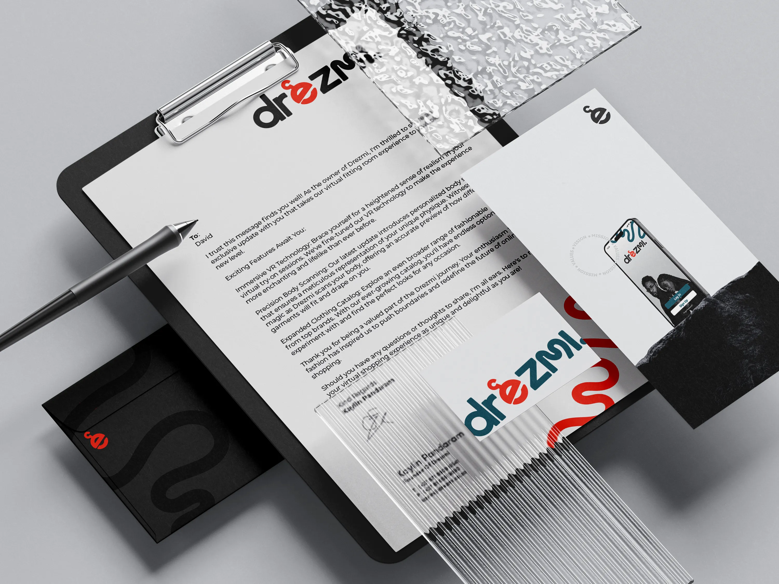 Drezmi's iconic branding and  corporate identity created by Softserve