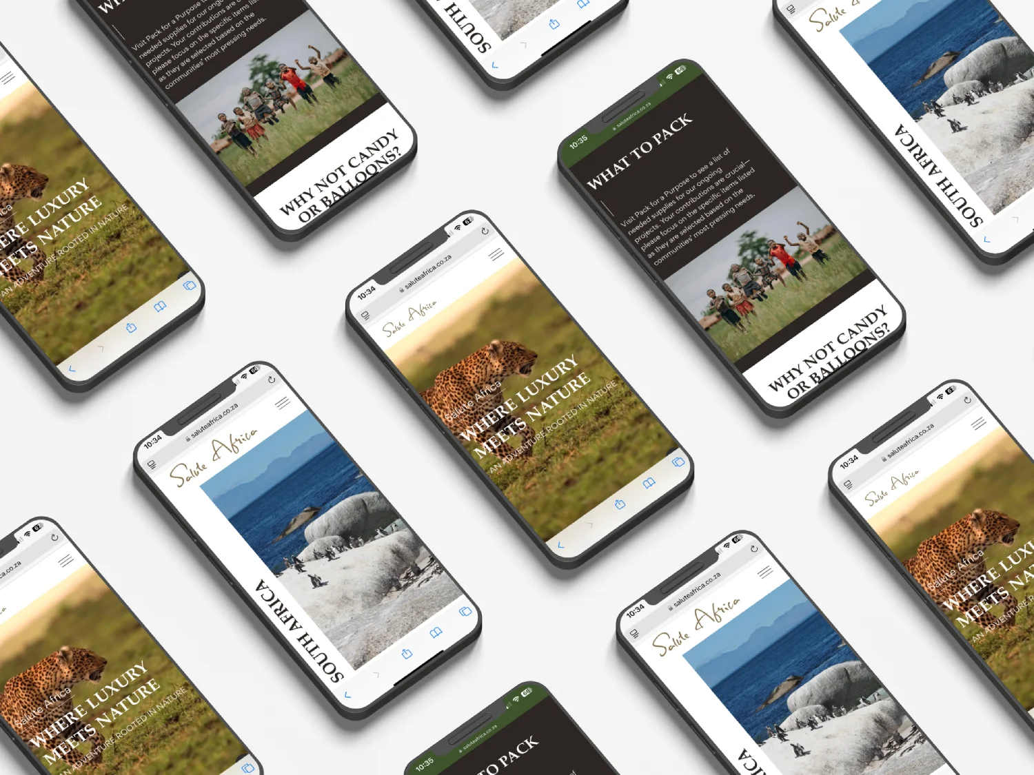 Salute Africa Website on Mobile Devices