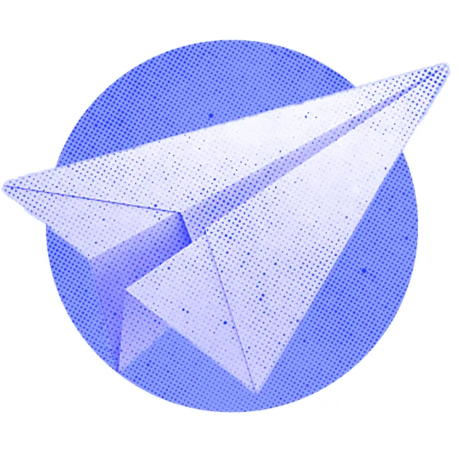 A paper plane in flight