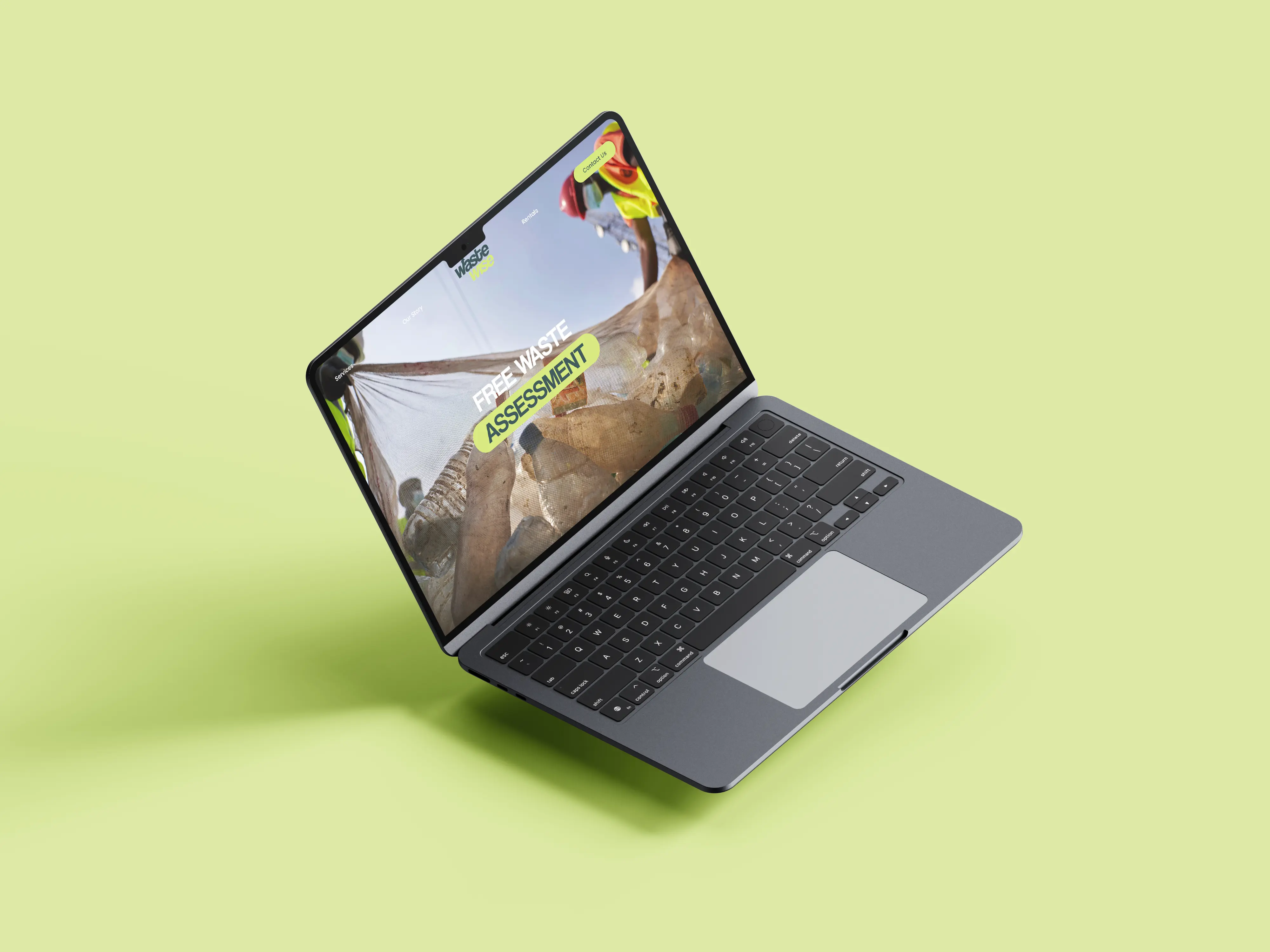 WasteWise's new website displayed on a laptop