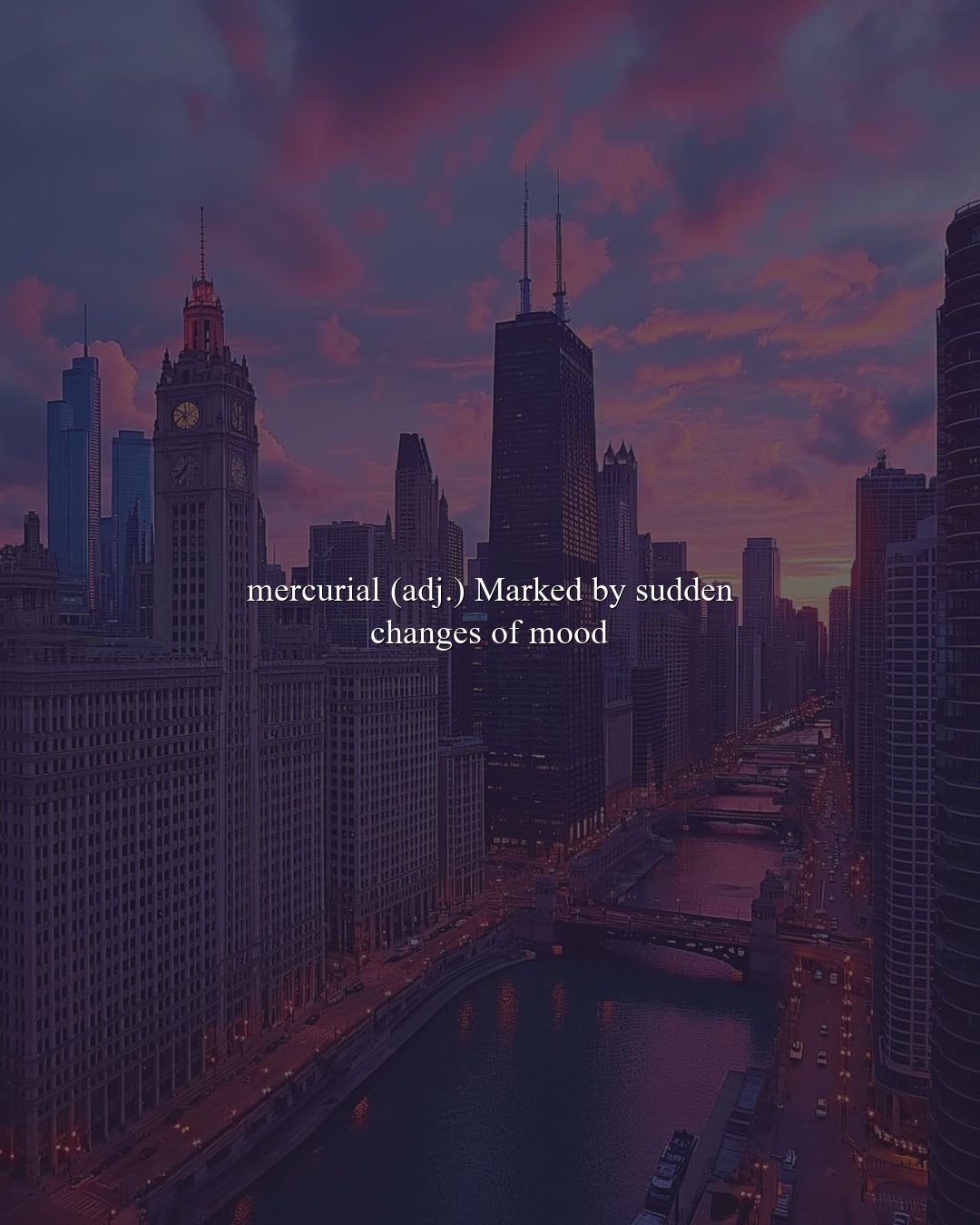 mercurial (adj.) marked by sudden changes of mood