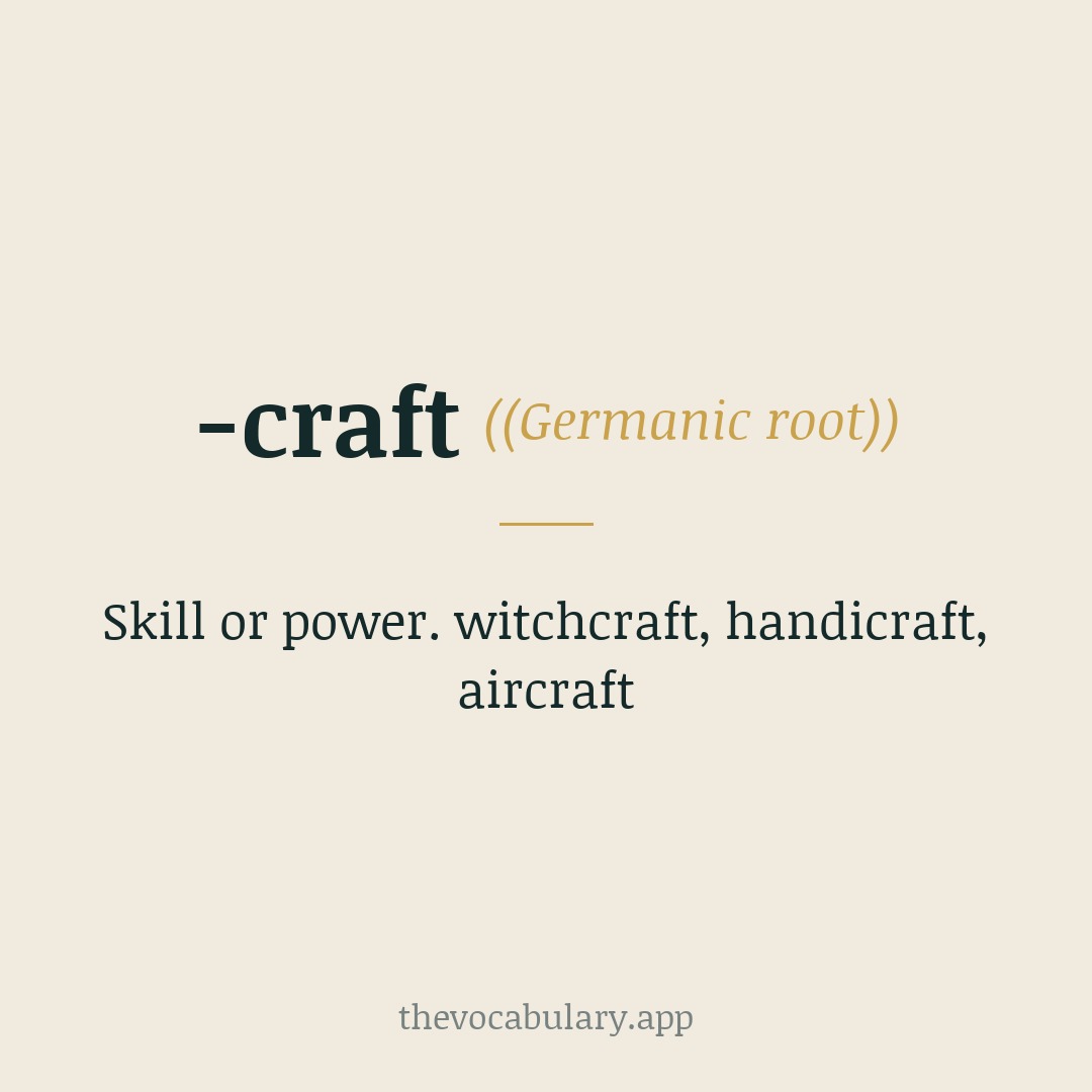 -craft means skill, strength, or power