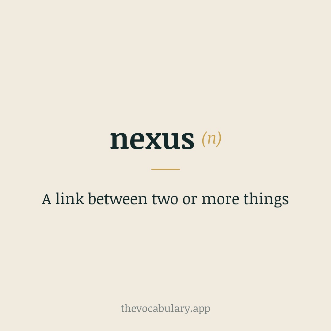 A link between two or more things — From Latin nectere, meaning 'to bind'.