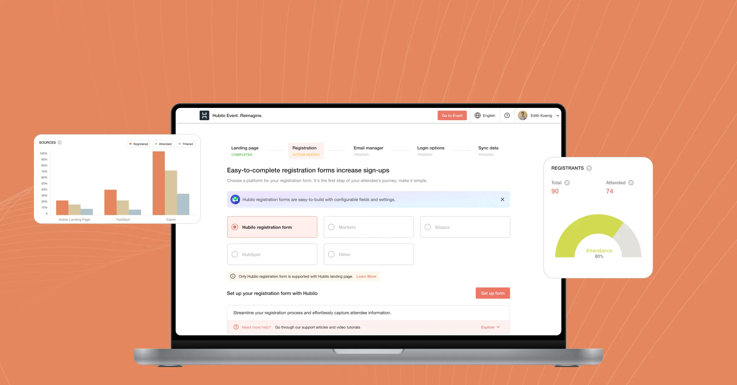 Setup registration form for attendees