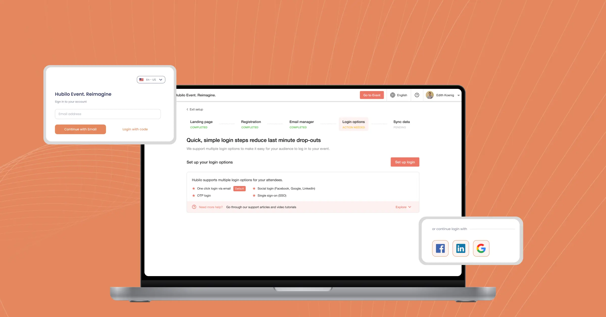Setup login options for your attendees