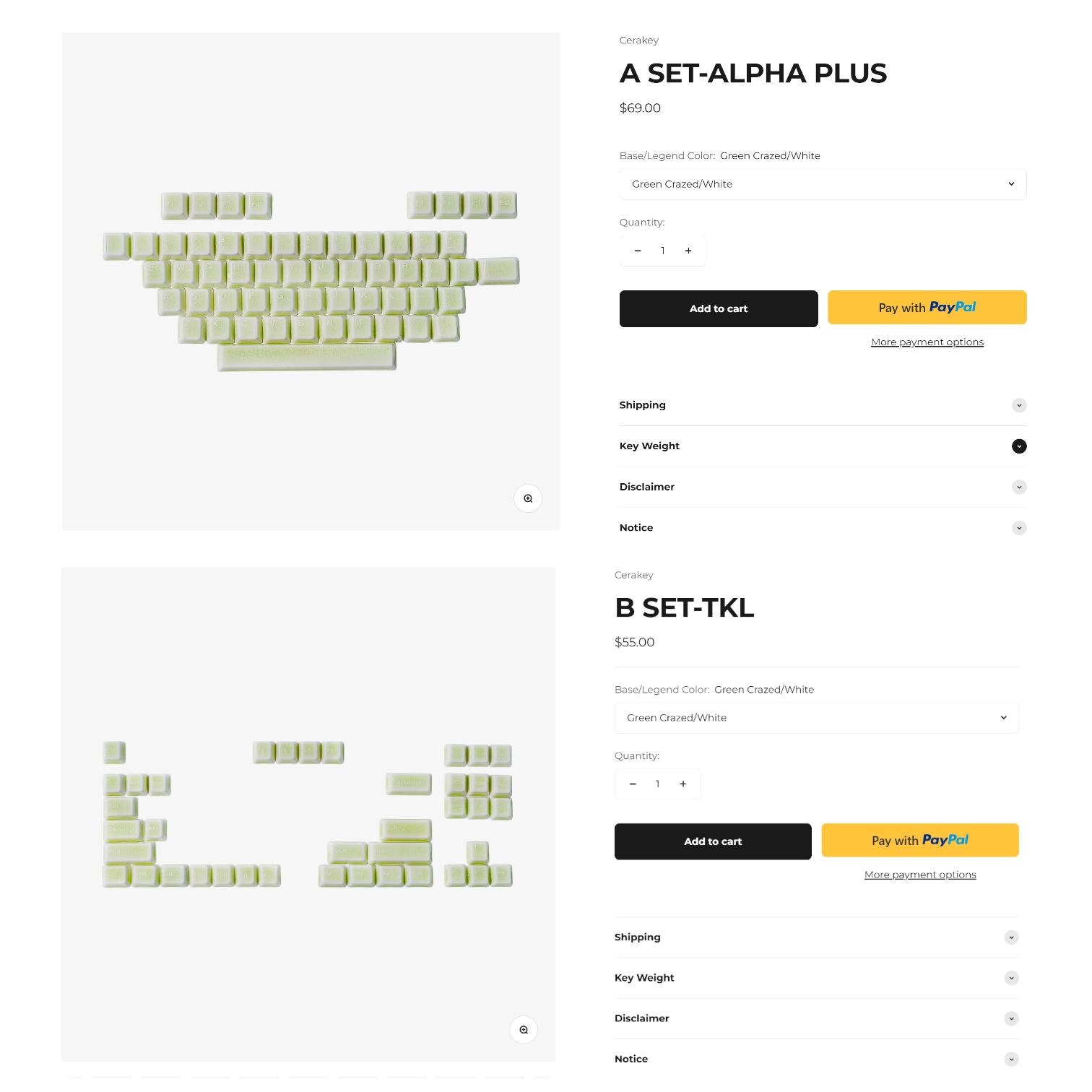 Cerakey Crazed Green - кейкапи для механічної клавіатури