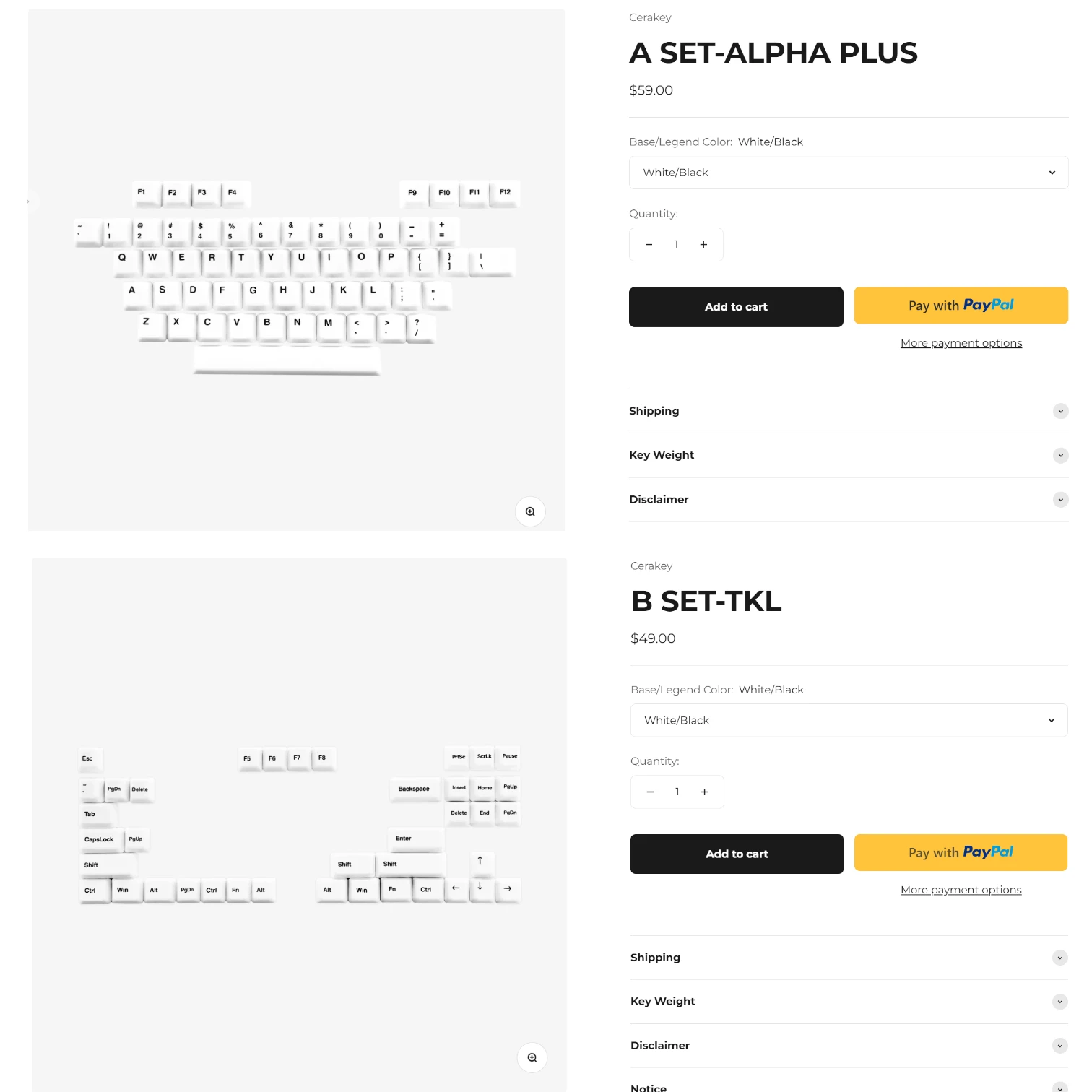 Cerakey Black - кейкапи для механічної клавіатури