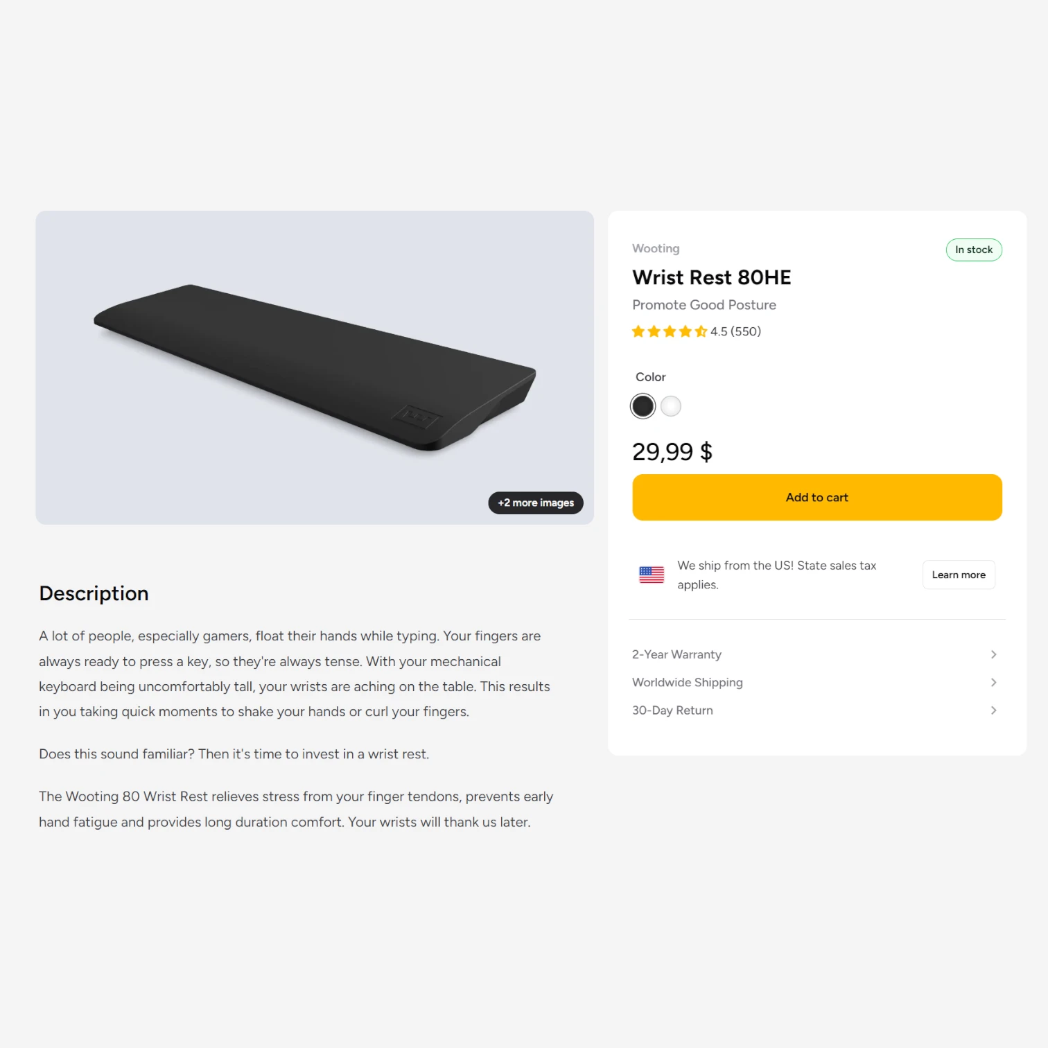 Підставка під зап'ястя Wooting 80 Mini Wrist Rest