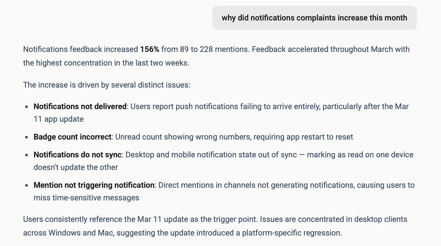 Assistant spike investigation response