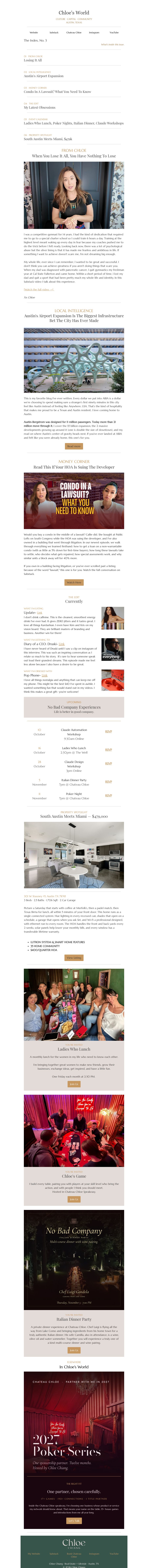 Chloe's World Issue No. 3, the latest newsletter issue