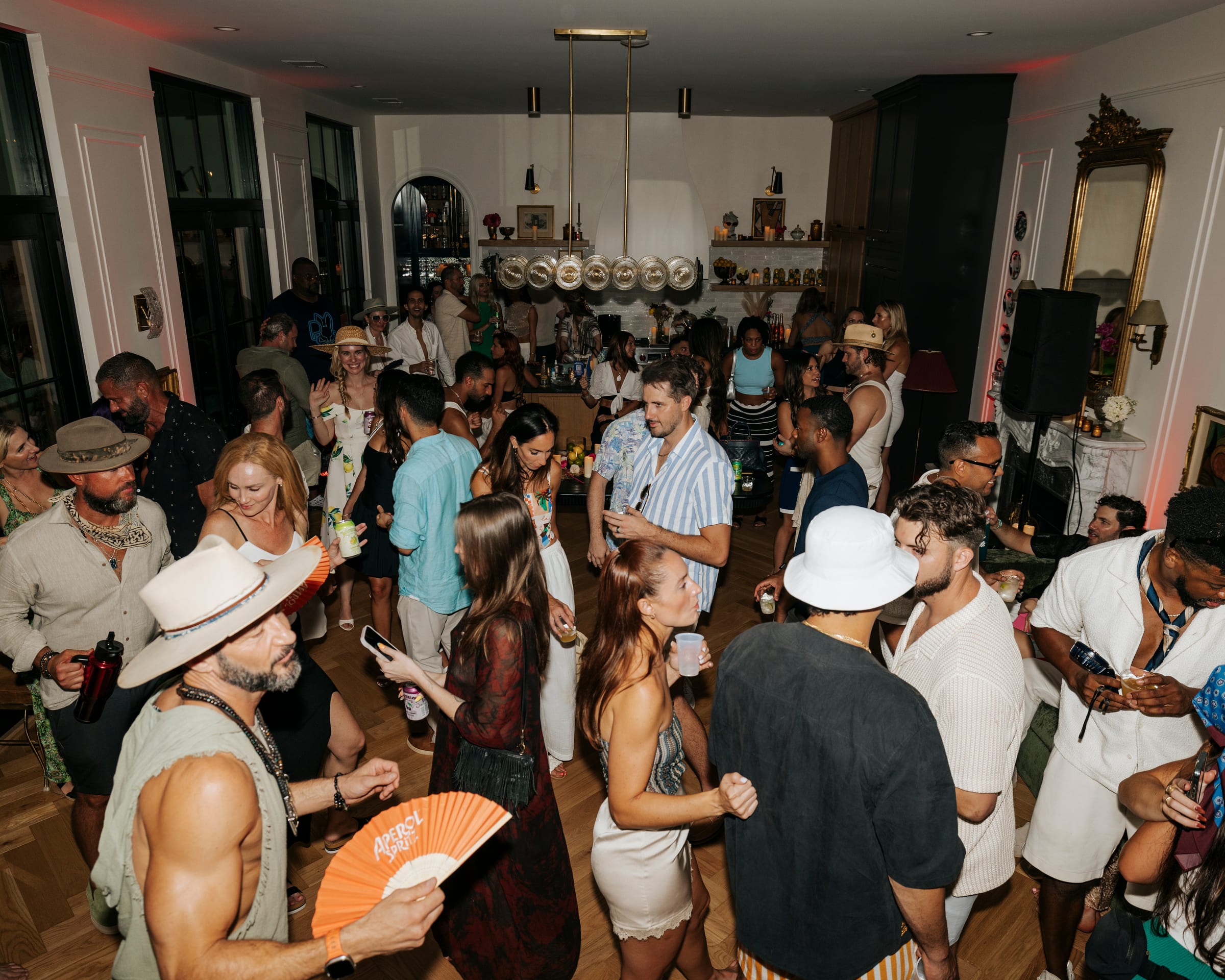 A crowded No Bad Company gathering at Chateau Chloe