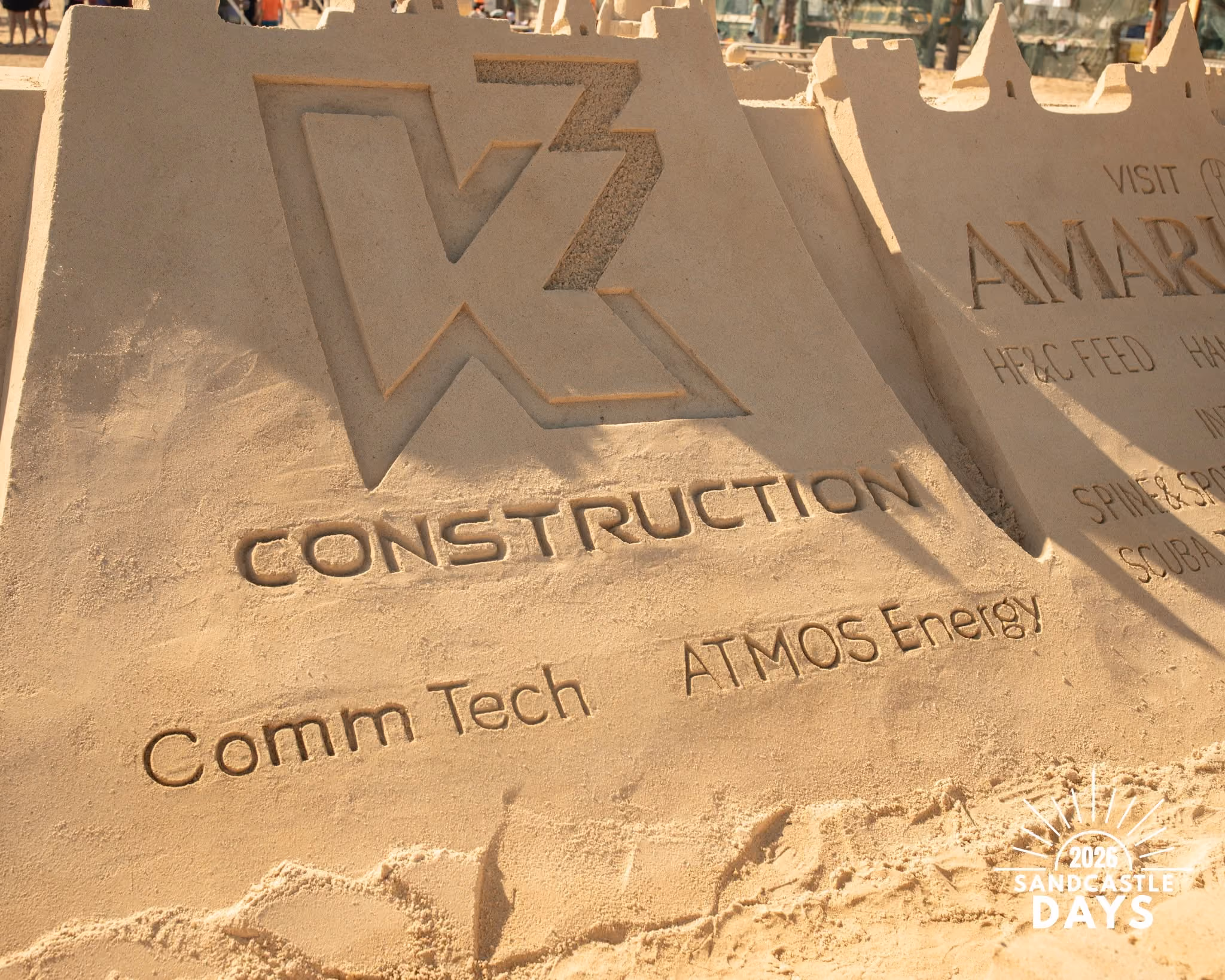 K3 construction is a proud sponsor of Sandcastle days at shark beach in Amarillo Texas
