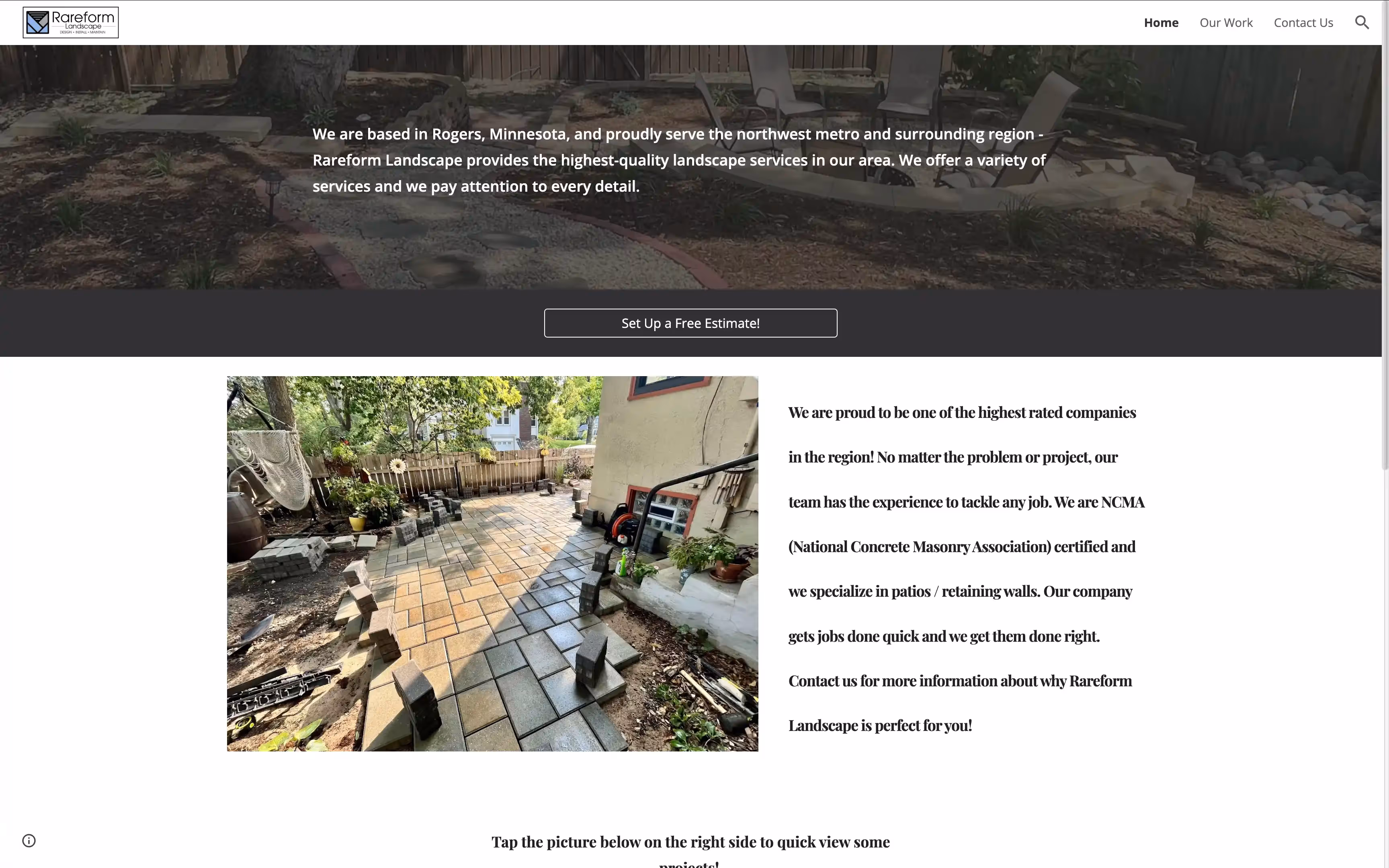 Rareform Landscape Website
