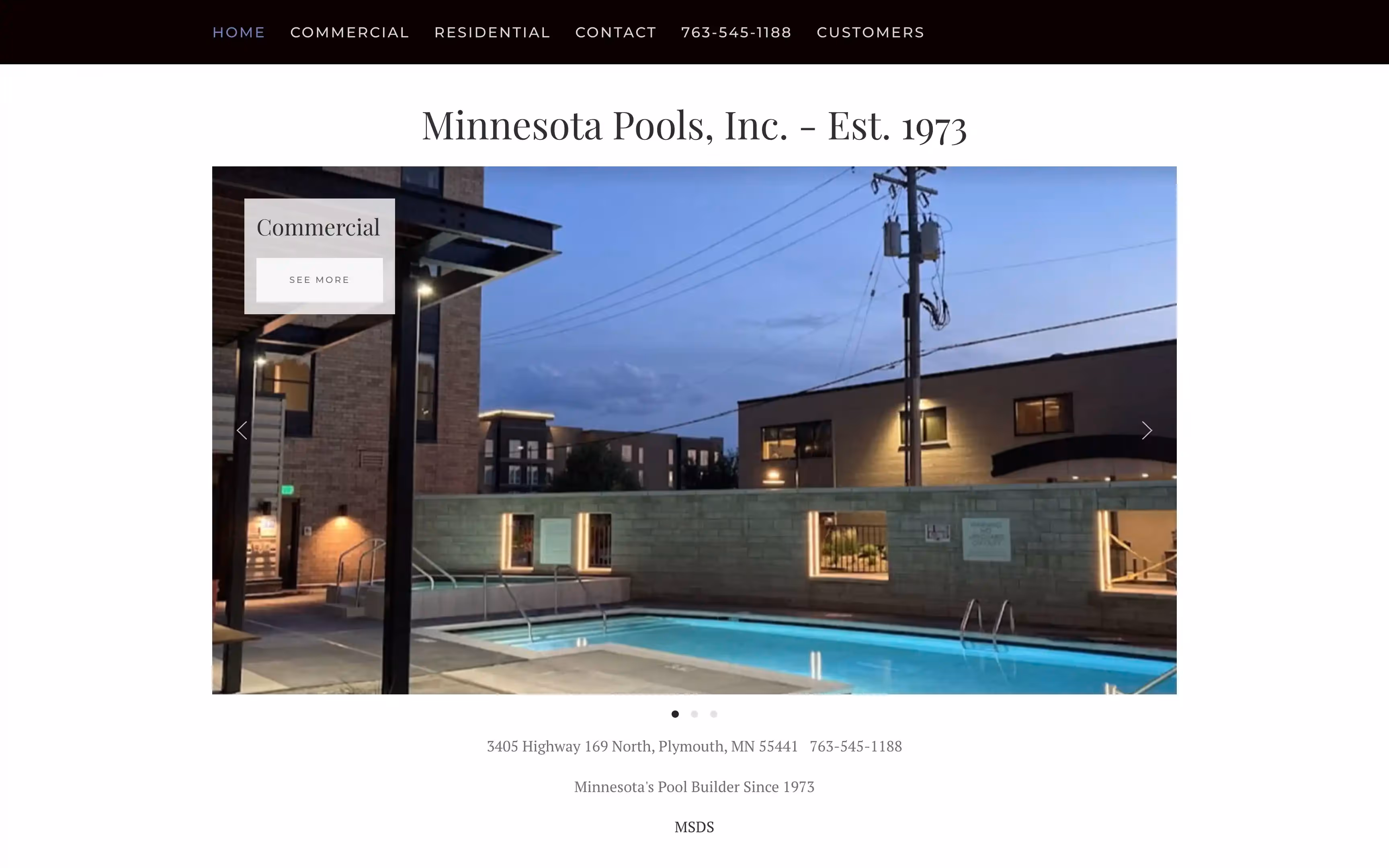 Minnesota Pools Inc website screenshot