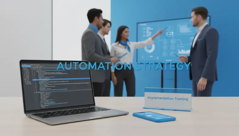 Credit union executives participating in technology training session with automation software demonstrations