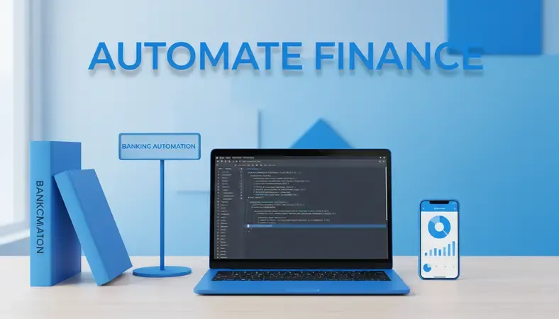 Modern banking dashboard showing automation software interface with data analytics and workflow management tools