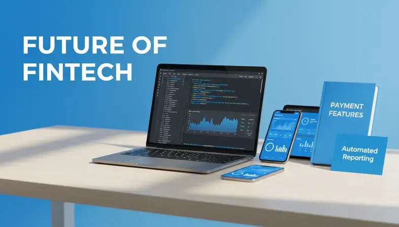 Banking analytics interface showing automated reporting dashboards with key performance indicators and trend analysis