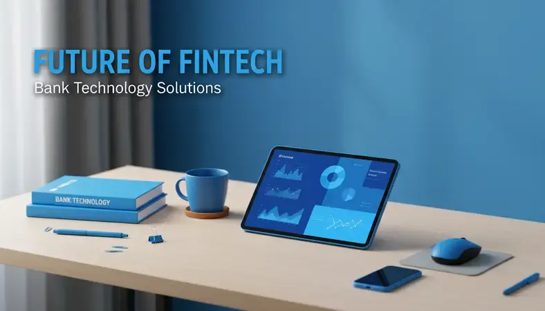 Modern community bank technology dashboard showing digital banking interfaces and analytics